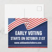 Vroege stemmingen Amerikaanse vlag Verkiezingsdata Briefkaart (Voorkant / Achterkant)