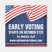 Vroege stemmingen Amerikaanse vlag Verkiezingsdata Magneet (Voorkant)