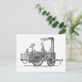 Vroege stoamlocomotief briefkaart (Staand voorkant)