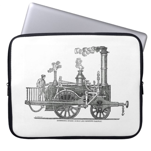 Vroege stoamlocomotief laptop sleeve (Voorkant)
