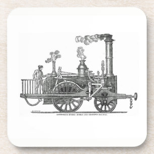 Vroege stoomlocomotief bier onderzetter
