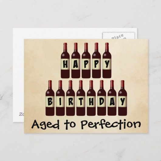 Vroege tot perfecte wijn Lover Happy Birthday Briefkaart (Voorkant / Achterkant)