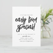 Vroege Vogel Speciale Pensioen Partij Uitnodiging (Staand voorkant)