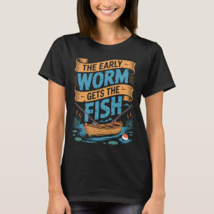 Vroege worm krijgt de vis t-shirt