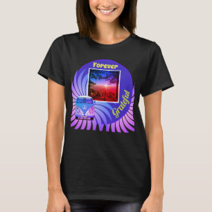 Vroeger dankbare paarse vrouwtjes roze shirt