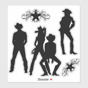 Vroeger een Line Dance Funky Cowboy Sticker