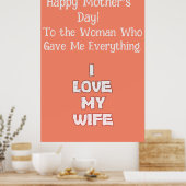 Vroeger Grateful: Happy Moederdag with Love Poster (Keuken)