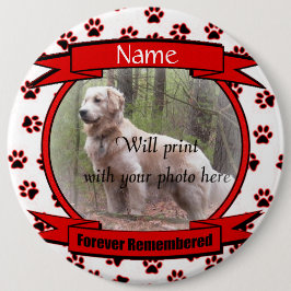 Vroeger herdacht Dog of Cat Memorial Ronde Button 6,0 Cm