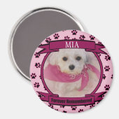 Vroeger herdacht Herinnering aan Dog of Cat Keepom Magneet (Voorkant / Achterkant)