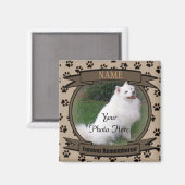 Vroeger herdacht Herinnering aan Dog of Cat Keepom Magneet (Voorkant / Achterkant)