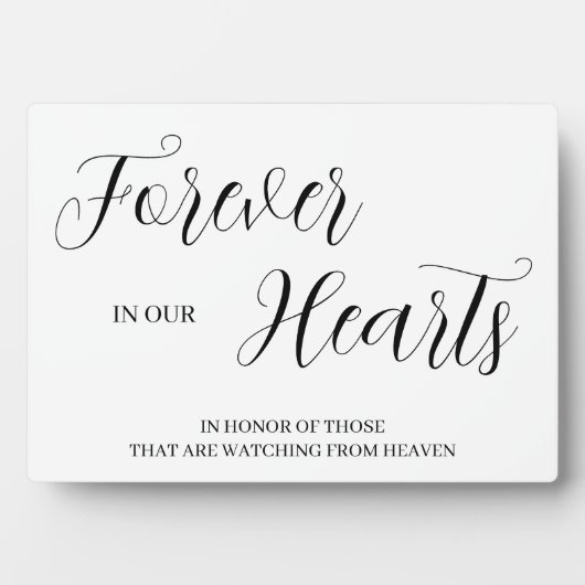 Vroeger in ons hart Tabletop Plaque met Easel Fotoplaat (voorkant)