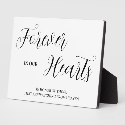 Vroeger in ons hart Tabletop Plaque met Easel Fotoplaat (Zijkant)