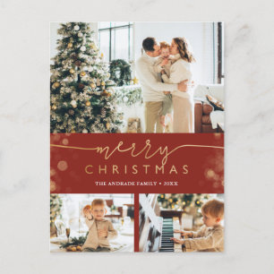Vroeger kerstfeest Foto Collag Modern Holiday Briefkaart