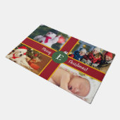 Vroeger kerstfeest Foto rood groen monogram Deurmat (Schuin)