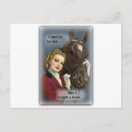 Vroeger rijk, kocht een paard briefkaart