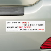 Vroeger was ik bang -v2 bumpersticker (Op auto)