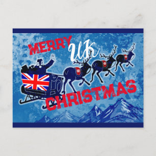Vroegere Britse vlag Kerstbriefkaart Feestdagenkaart