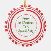 Vroegere Eerste Kerstmis Ornanment Keramisch Ornament (Achterkant)