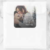 Vroegere en heldere  scriptfoto Happy Holiday Vierkante Sticker (Tas)