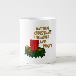 Vroegere en helderrode kerstkaars Mok