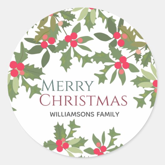 Vroegere feestdag met kerst ronde sticker (Voorkant)