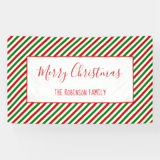 Vroegere kerst Rood Groene Aangepaste Familienaam Spandoek