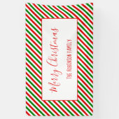 Vroegere kerst Rood Groene Aangepaste Familienaam Spandoek (Verticaal)