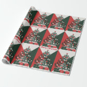 Vroegere kerstboom cadeaupapier (Uitgerold)