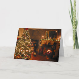 Vroegere kerstboom feestdagen kaart