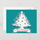 Vroegere kerstboom feestdagenkaart (Voorkant / Achterkant)