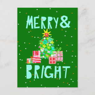 Vroegere kerstboom feestdagenkaart