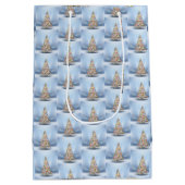 Vroegere kerstboom medium cadeauzakje (Achterkant)