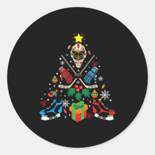 Vroegere kerstboom met ijskap ronde sticker