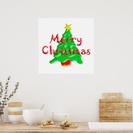 Vroegere kerstboom poster (Keuken)