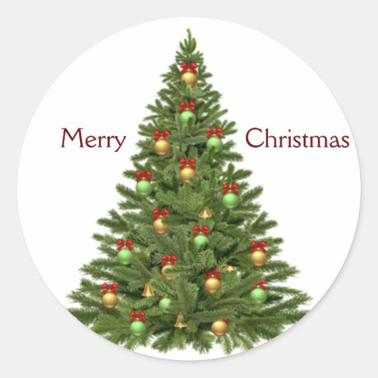 Vroegere kerstboom ronde sticker (Voorkant)