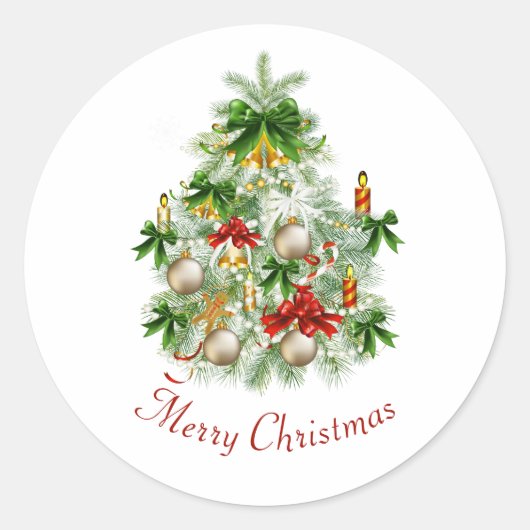 Vroegere kerstboom ronde sticker (Voorkant)