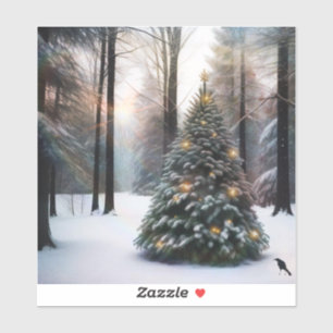 Vroegere kerstboom sticker