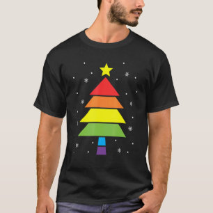 Vroegere kerstboomvakantie regenboogstraal LGBTQ G T-shirt