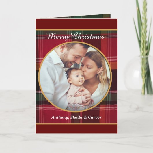 Vroegere kerstfamilie feestdagen kaart (Voorkant)