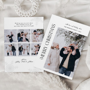 Vroegere kerstfamilie Foto Collage Feestdagenkaart