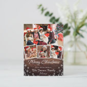 Vroegere kerstfeestdag 4 PHOTO Collage Greeting Briefkaart (Staand voorkant)