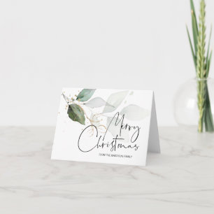 Vroegere kerstfeestdag Groet Modern Eucalyptus Kaart