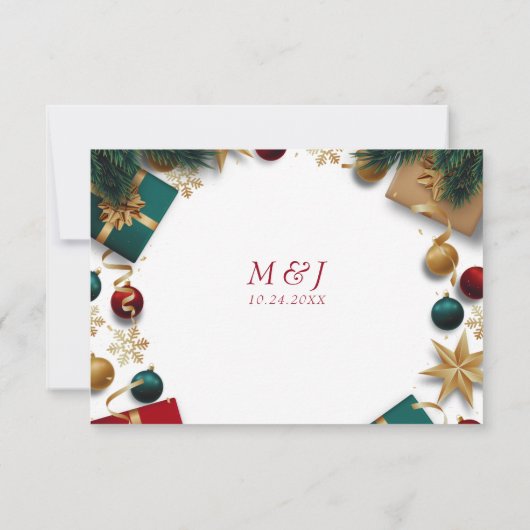 Vroegere kerstfeestdag RSVP kaartje (Achterkant)