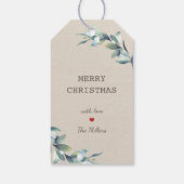 Vroegere kerstfeestdag winterkleerwas cadeaulabel (Achterkant)