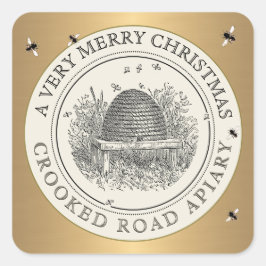 Vroegere kerstfeestdagen en piraatetiketten vierkante sticker