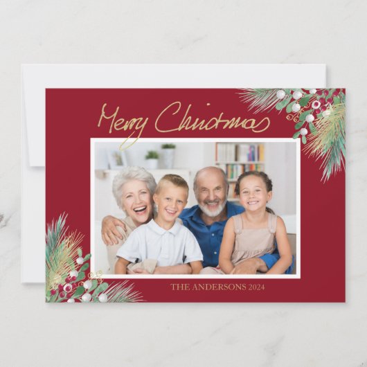 Vroegere kerstfeestdagen feestdagenkaart (Voorkant)