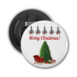 Vroegere kerstflesopener button flesopener