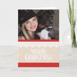 Vroegere kerstfoto feestdagen kaart