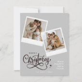 Vroegere kerstgrijze feestdag feestdagenkaart (Voorkant)