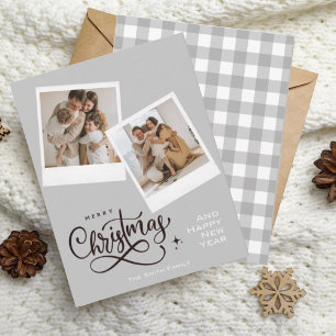 Vroegere kerstgrijze feestdag feestdagenkaart